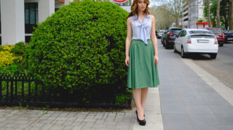 Green Silk Skirt