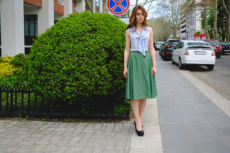 Green Silk Skirt