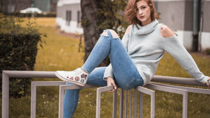 Mid Rise Straight Jeans